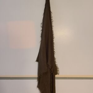H&M Brown Green Fringed Scarf